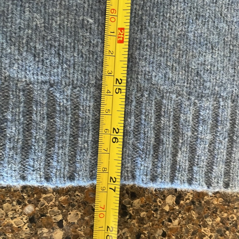 Sundance Chunky Knit Wool Blend Fisherman Oversized Blue Sweater Size Large - Picture 9 of 9